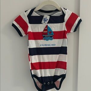 Yacht Club Kids Striped One Piece - Red, White, and Blue Curaçao 12 months
